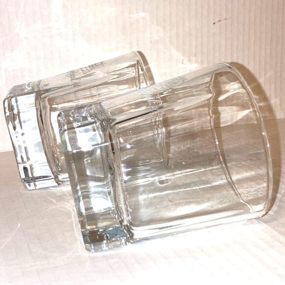 CROWN ROYAL Whiskey Lowball Rocks Etched Starburst Glasses 12 oz Set of 2 - Picture 5 of 9